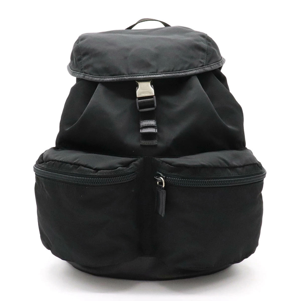Prada Backpack Rucksack Daypack Leather NERO Black